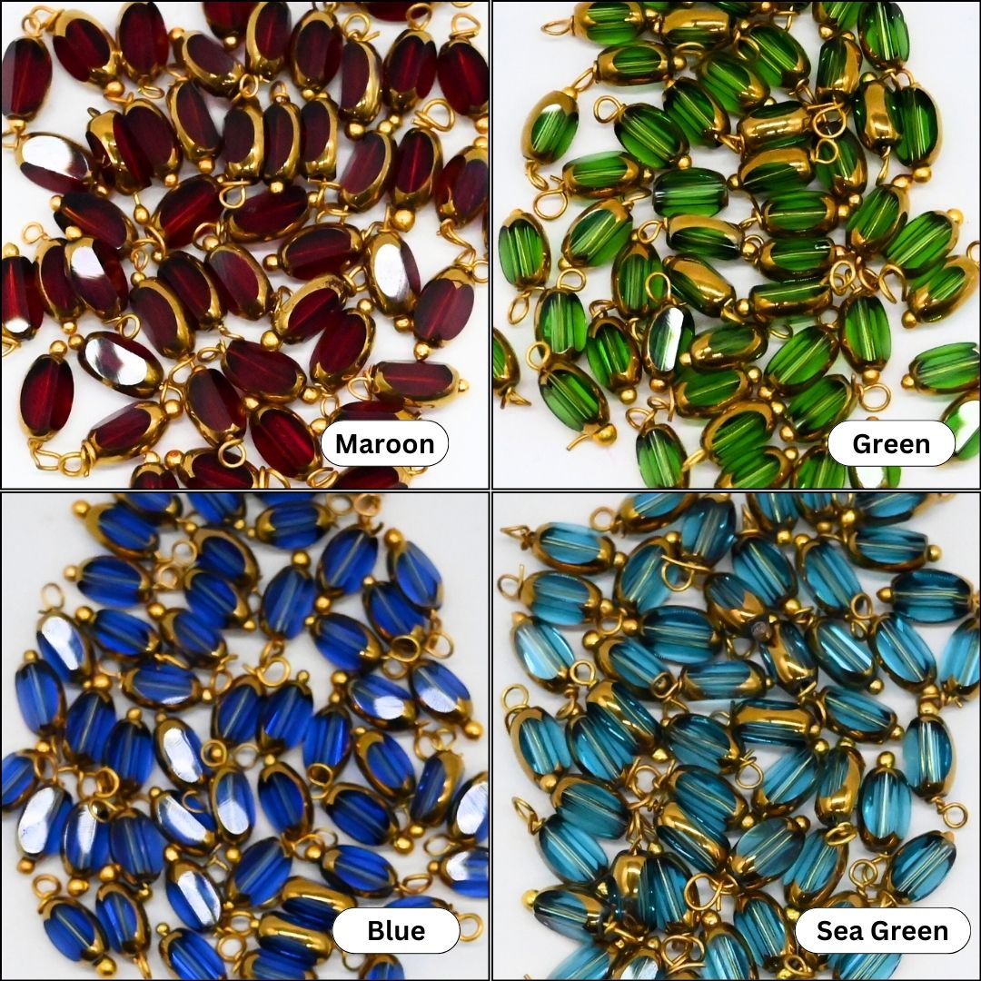 Golden Shaded Transparent Lariya Beads | Size : 6mm | 50pcs