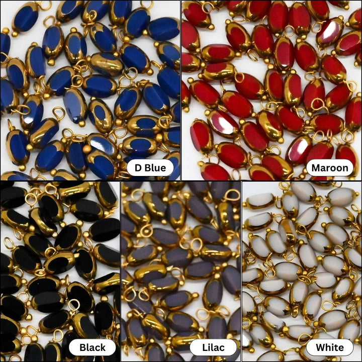 Golden Shaded Opaque Lariya Beads | Size : 6mm | 50pcs