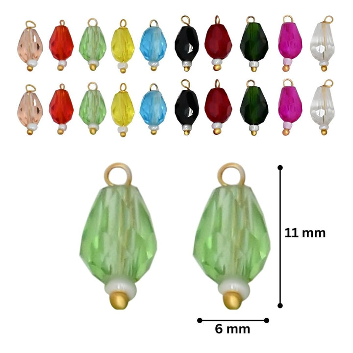 Transparent Lariya Drop Shape Beads | Size : 16mm | Qty : 50pcs