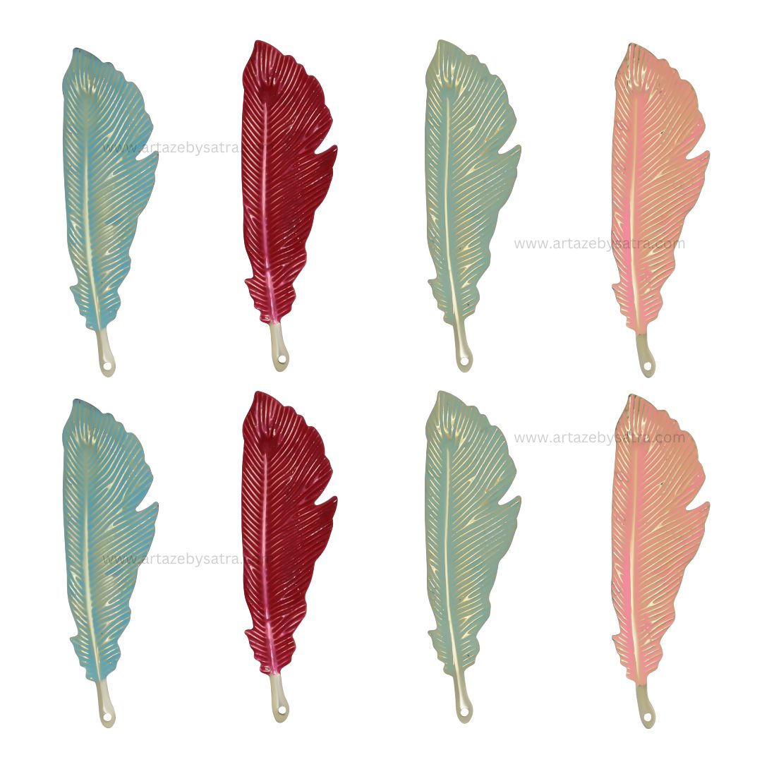 Leaf Coloured Metal Art | Size : 3.8inch | Qty : 10pcs