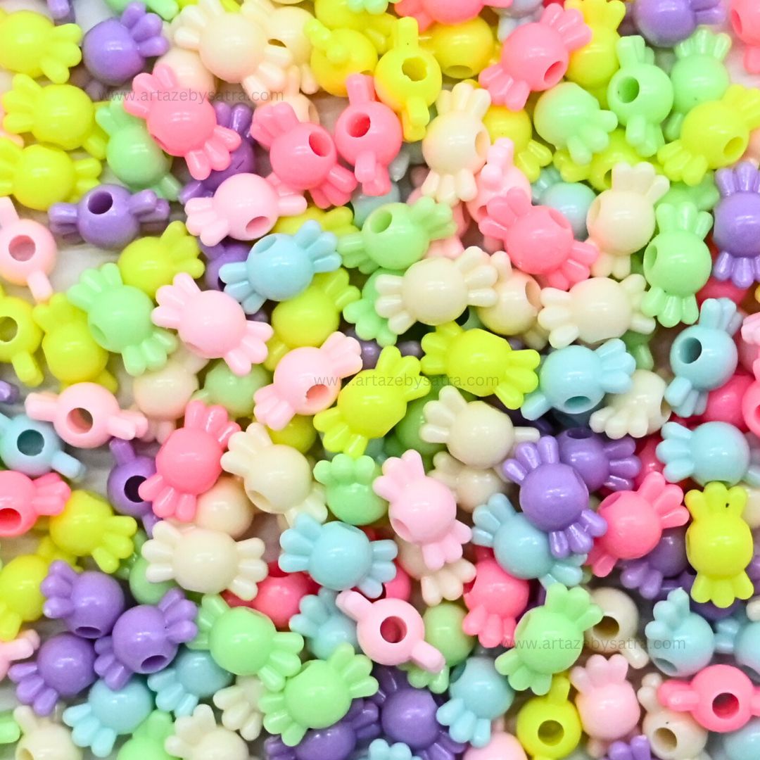 Assorted Candy Pastel Plastic Beads | Size: 16mm | PB76