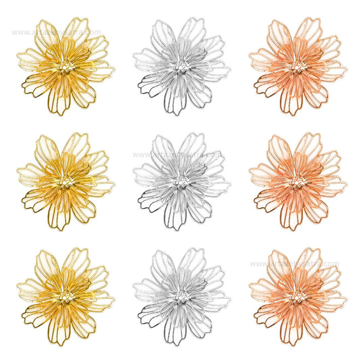 Flower Brass Etching | Size : 30mm | Qty : 10pcs