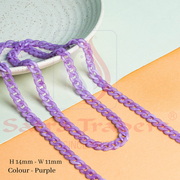 Acrylic Link Chains H-14mm-W-11mm | 1mtr | AC33