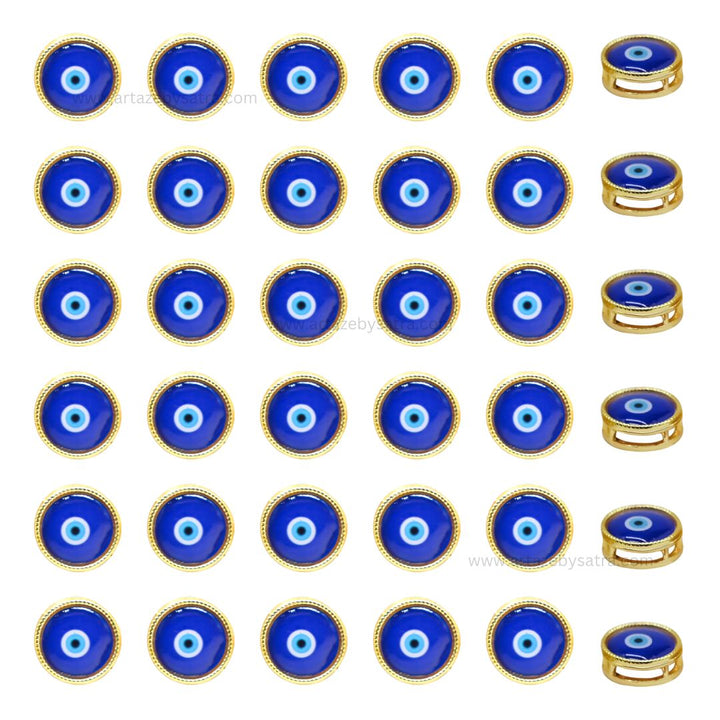 Round Evil Eye Meenakari Kundan Beads | Size : 12mm | Qty : 12pcs | MKB70