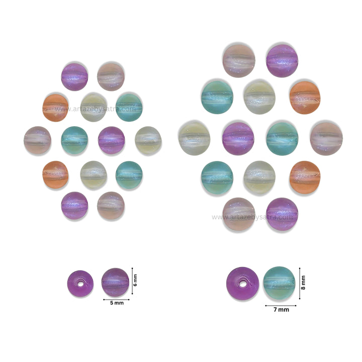 Assorted Transparent Round Glow In Dark Plastic Beads | PB35