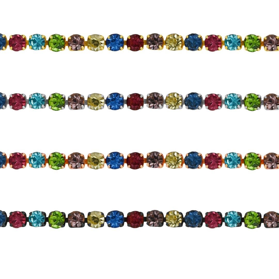 Multicolour Diamond Stone Chain | Qty : 10mtr | DC09