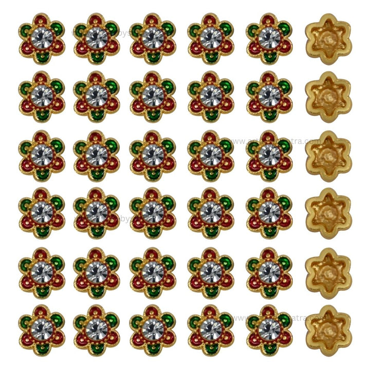 Meenakari Kundan Beads | Size : 9mm | Qty : 12pcs