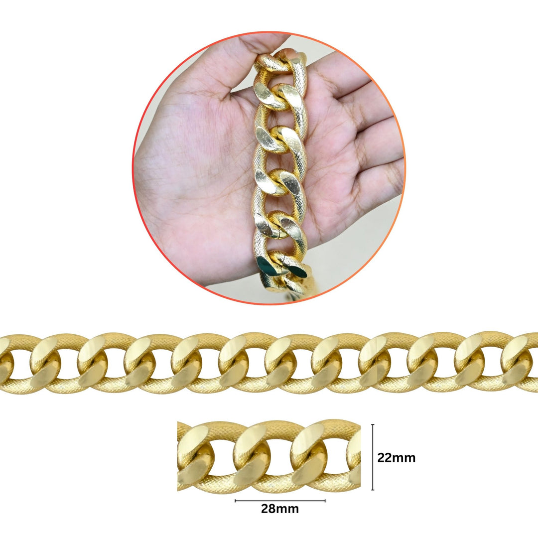 Aluminium Chain | Size : H-22mm W-28mm | Qty : 1mtr | JT-13-37-8