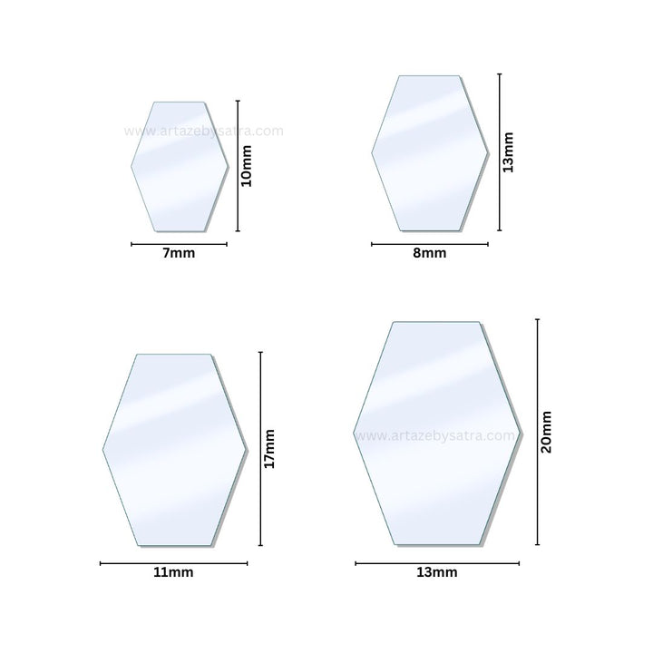 Hexagon Shape Mirror | Qty : 200grms