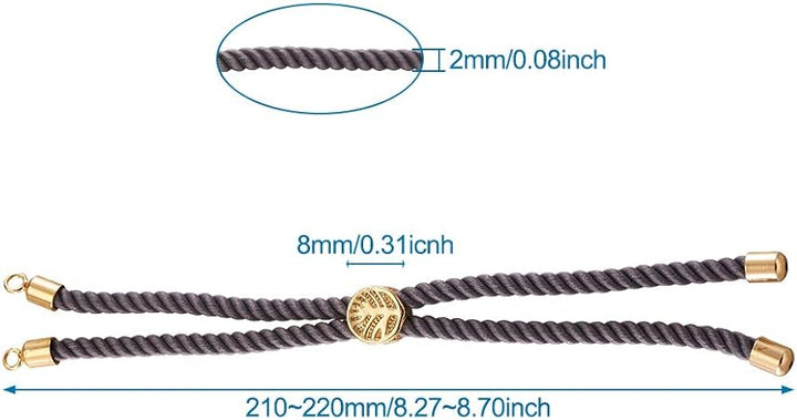 Bracelet Cord With Sliding Slider Stopper Beads | Nylon 2mm | 01pc