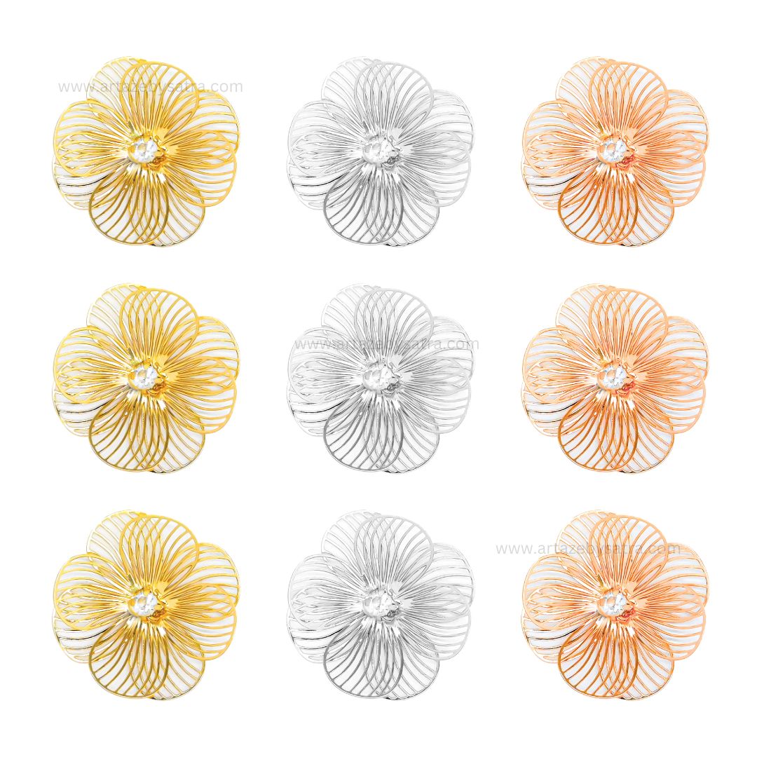 Flower Brass Etching | Size : 30mm | Qty : 10pcs