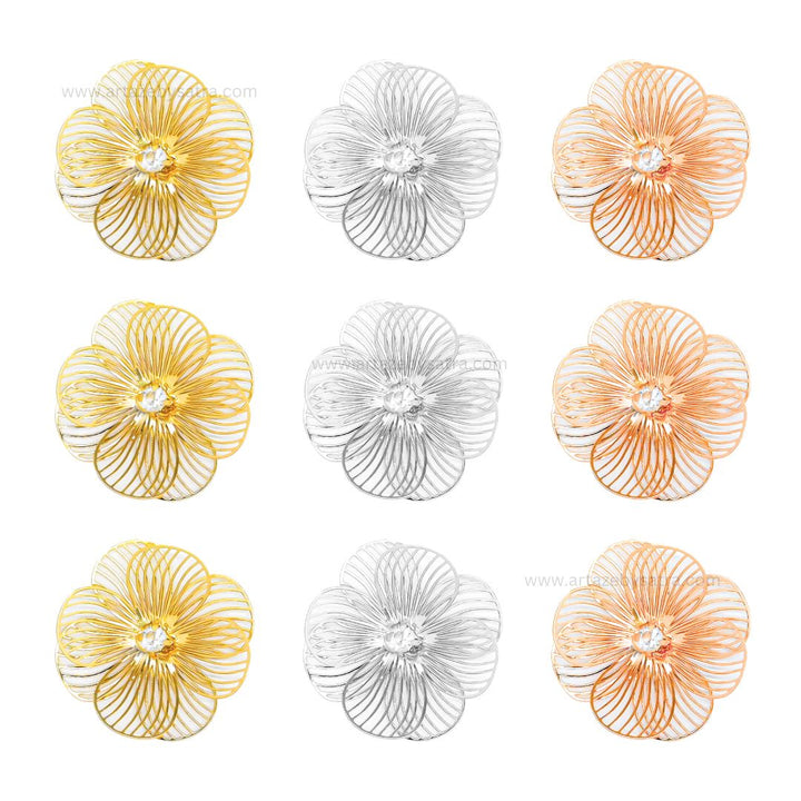 Flower Brass Etching | Size : 29mm | Qty : 10pcs