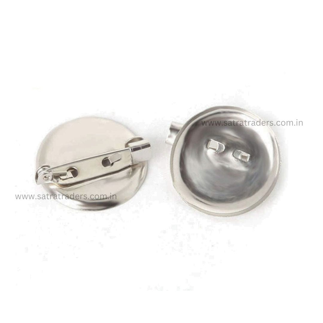 Metal Round Brooch Pin | Size : 36mm | 100pcs