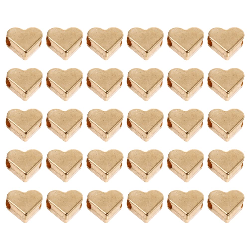 Flat Heart  Brass Beads | High Quality Plated | Size: 6mm | Qty: 10pcs