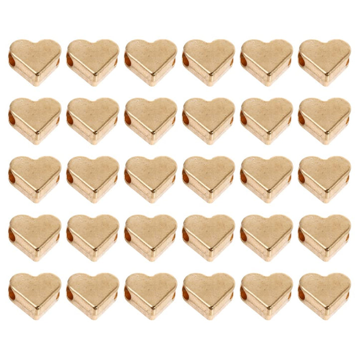 Flat Heart  Brass Beads | High Quality Plated | Size: 6mm | Qty: 10pcs