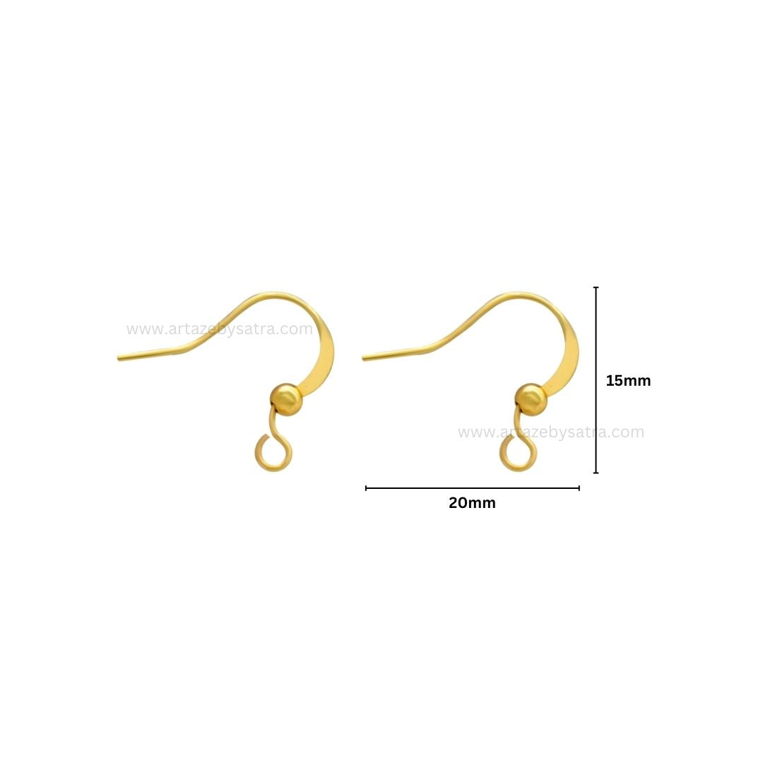 Brass Fish Hook (High Quality) | Size : 15mm | Qty : 20pcs