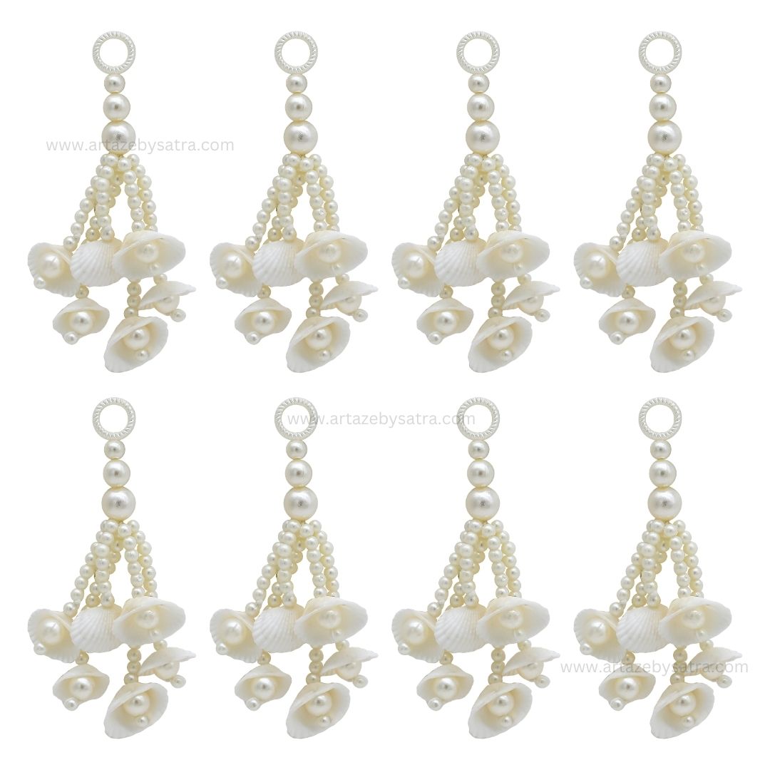 Pearl Beads Hanging Tassels | Size : 98mm | Qty : 5pcs