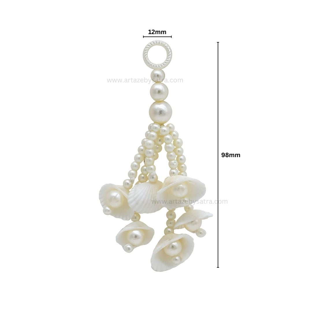 Pearl Beads Hanging Tassels | Size : 98mm | Qty : 5pcs