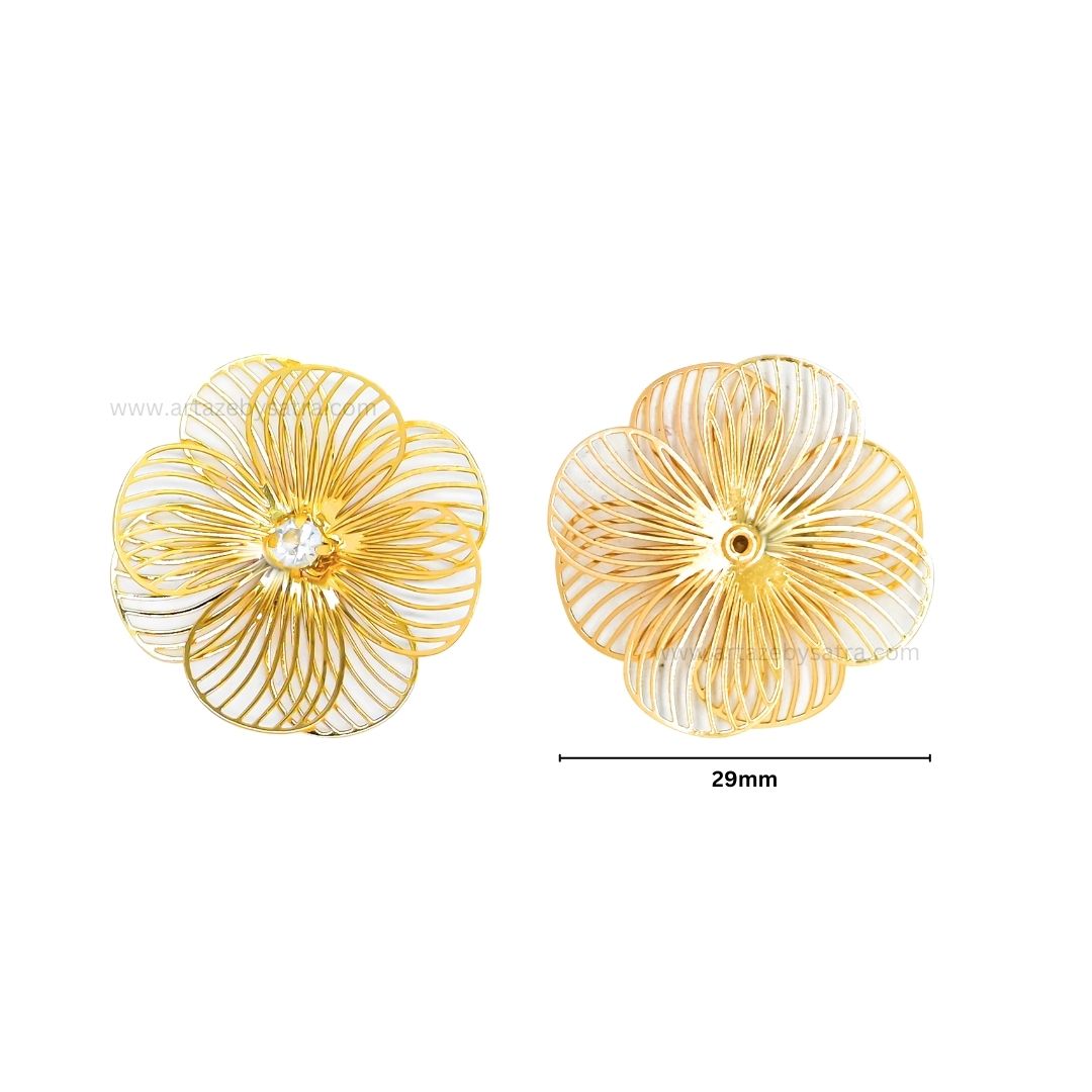 Flower Brass Etching | Size : 29mm | Qty : 10pcs