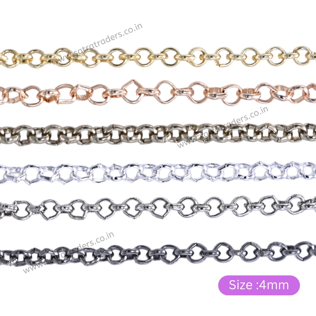 Iron O-Shaped Chain | Size:4mm | 100grm | IC06