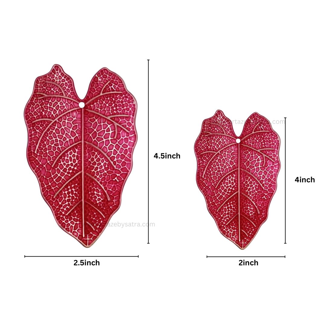 Leaf Coloured Metal Art | Size : 4,4.5inch | Qty : 4pcs