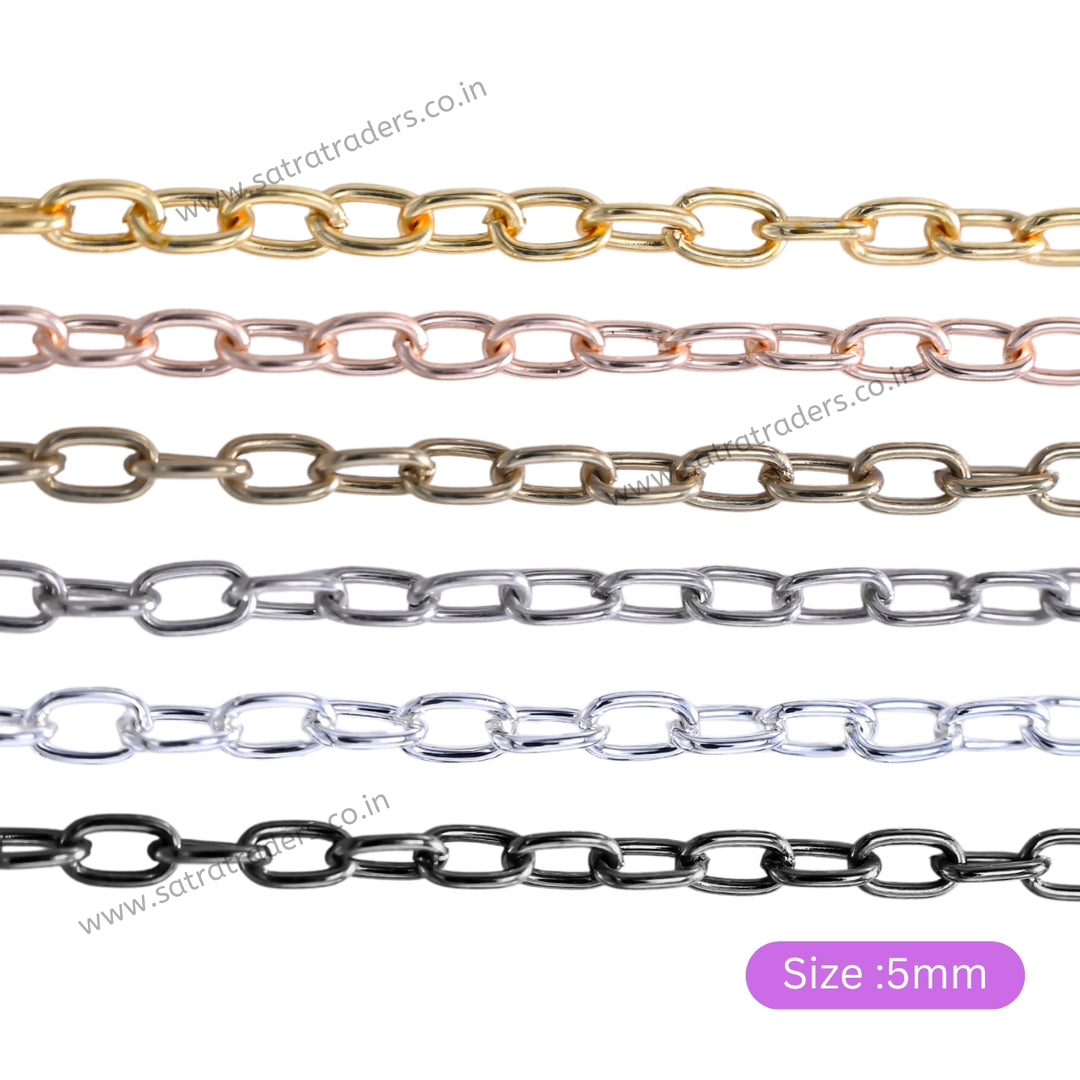 Iron Oval Chain | Size:5mm | 100grm | IC07