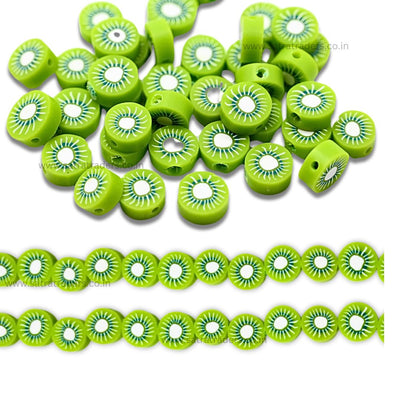 Kiwi Polymer Clay Fimo Beads | Size: 6mm (W) Thickness 2mm |  1string 40 PCS