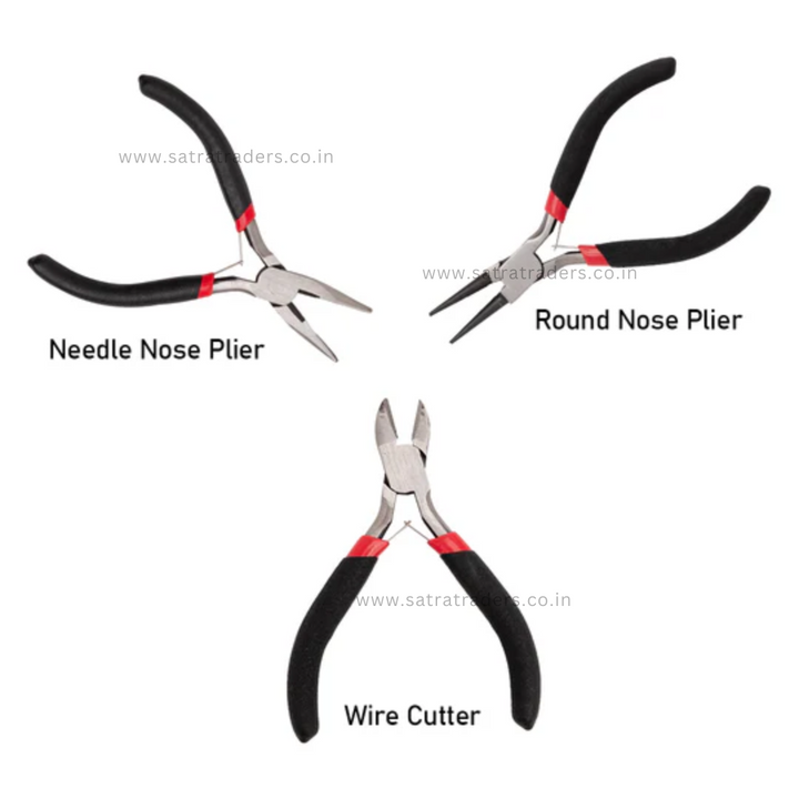 Jewelry Pliers Set | Needle Nose Plier | Wire Cutter | Round Nose Plier | Qty : 3 | P19