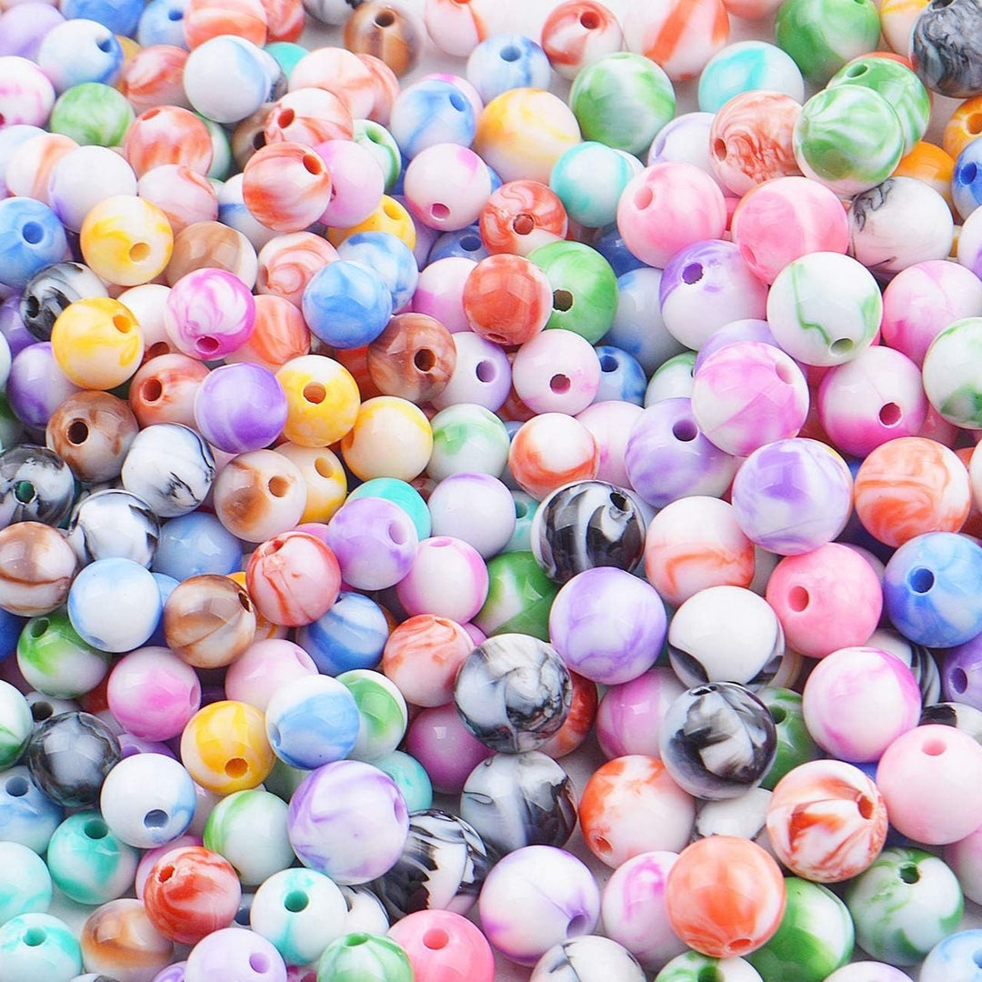 Assorted Marble Plastic Beads