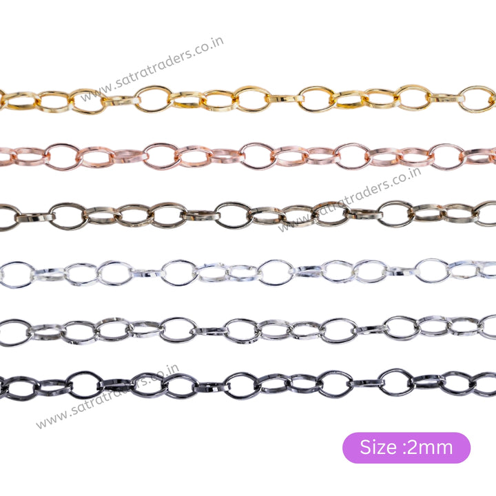 Iron Oval Chain | Size:2mm | 100grm | IC08