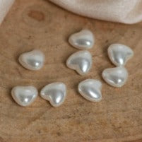 Uncut Heart Shape Pearl Beads