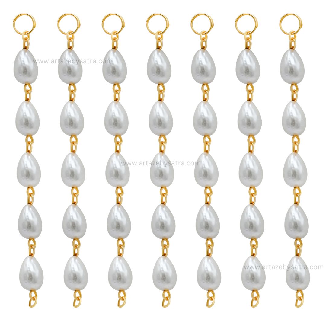 Drop Pearl Beads Hanging Tassels | Size : 90mm | Qty : 20pcs