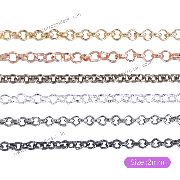 Iron Twisted Link O-Shaped Chain | Size:2mm| 100grm | IC09