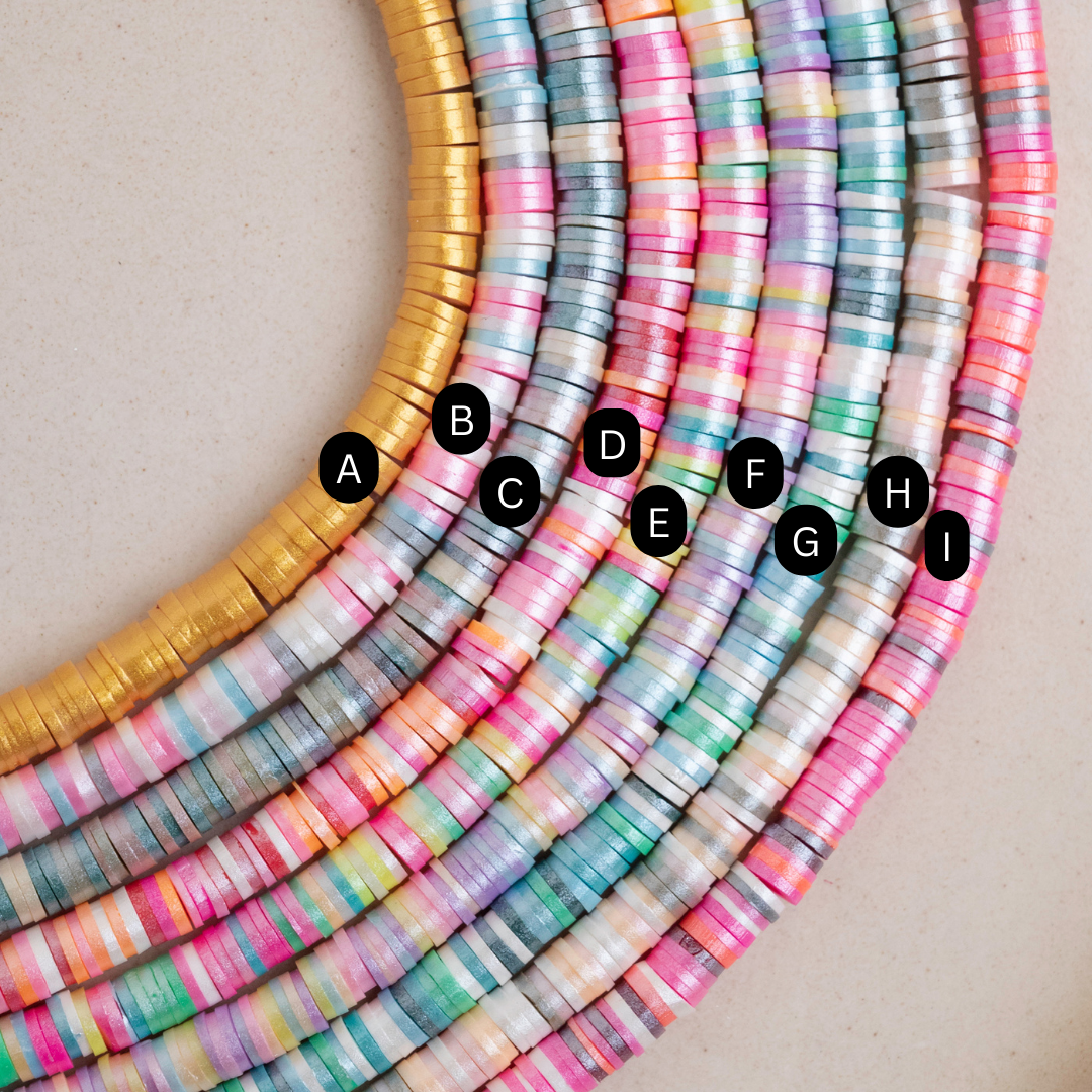 Shiny Rainbow Fimo Beads | 6mm | 1string