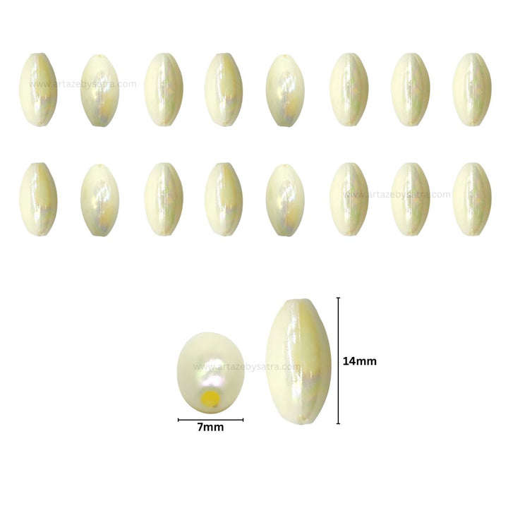 Oval Shape Plastic Rainbow Beads | Size : 14mm | Qty : 100g