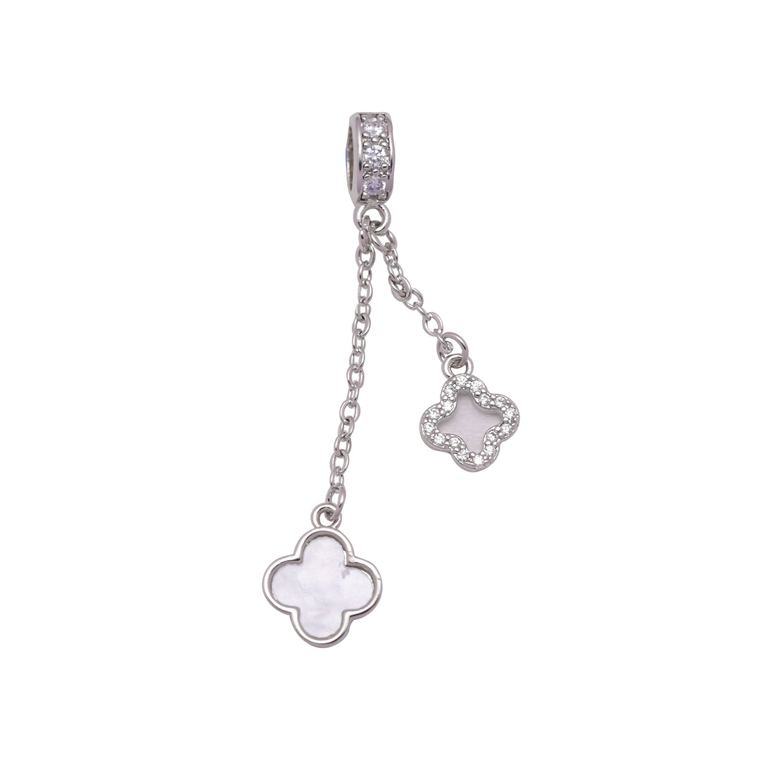 Diamond MOP Clover Chain Charm Anti-Tarnish | Size: 43mm | 1PC