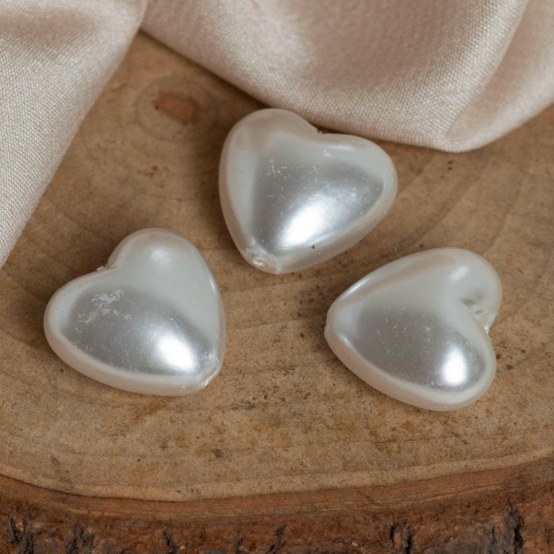 Uncut Heart Shape Pearl Beads