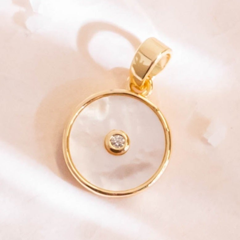 White Circle Charm Anti-Tarnish | Size : 12mm | 1PC