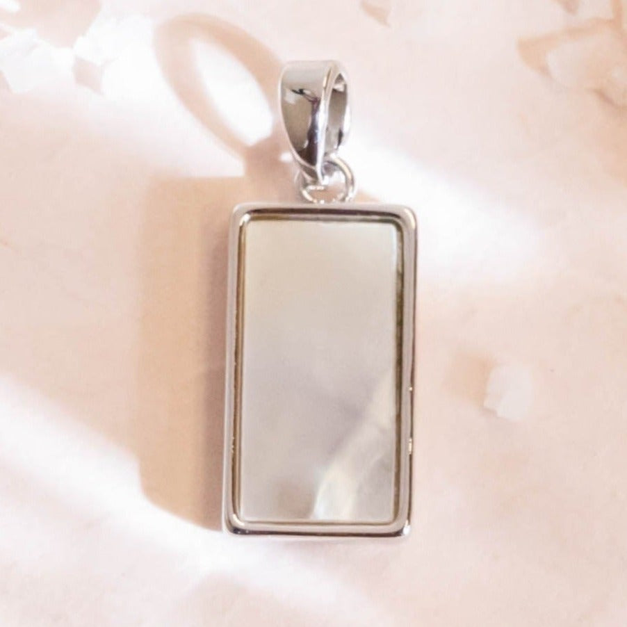 Silver Rectangle Charm Anti-Tarnish | Size : 8mm | 1PC