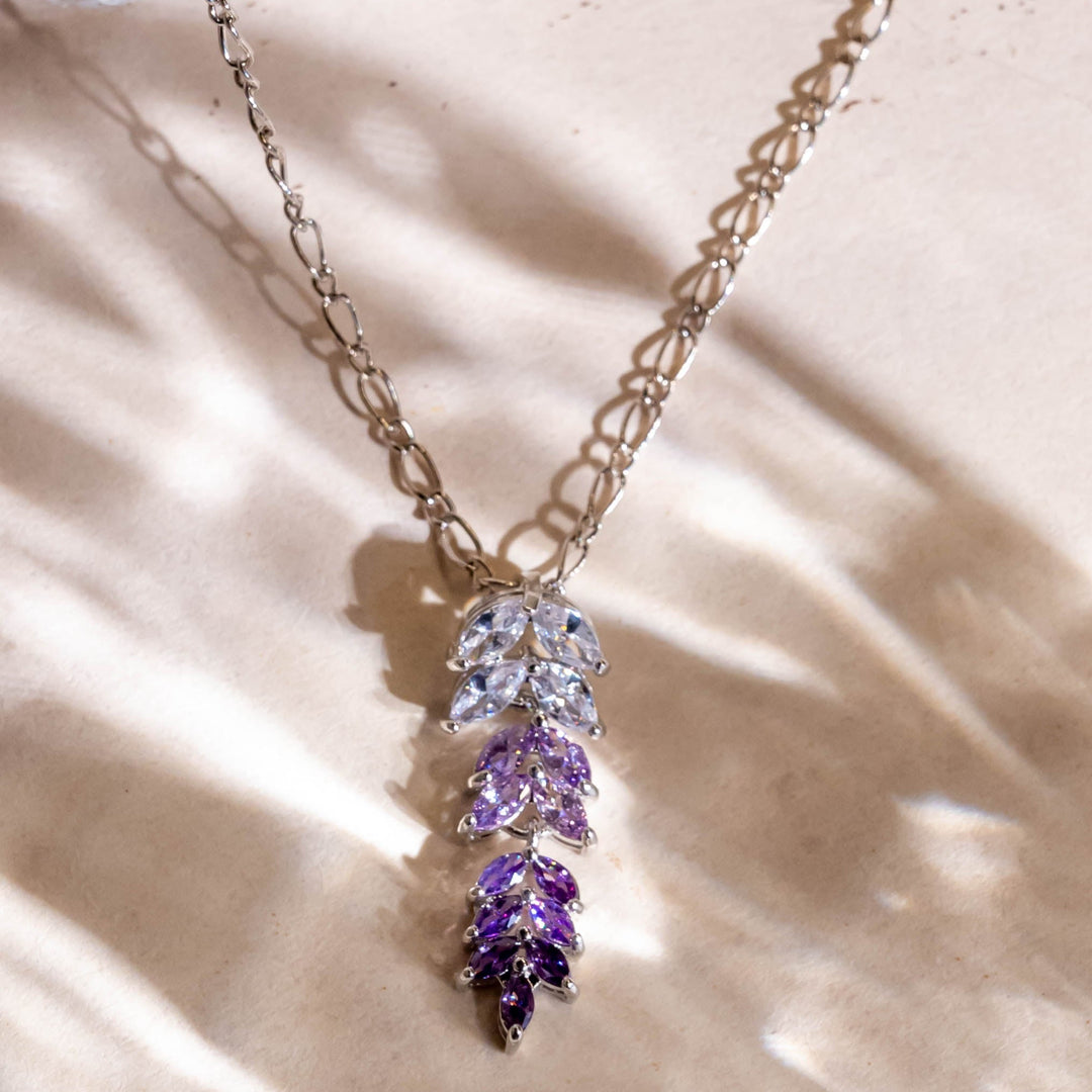 Purple Diamond Charm Neckchain Anti-Tarnish | Size : 10mm | 1pc