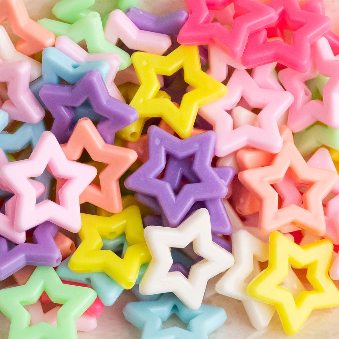 Hollow Star Plastic Beads | Size : 26mm