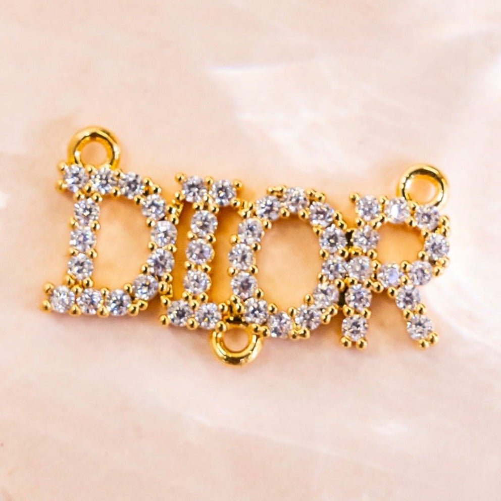 Dior Diamond Charm with Chain | Size : 18mm | 1pc