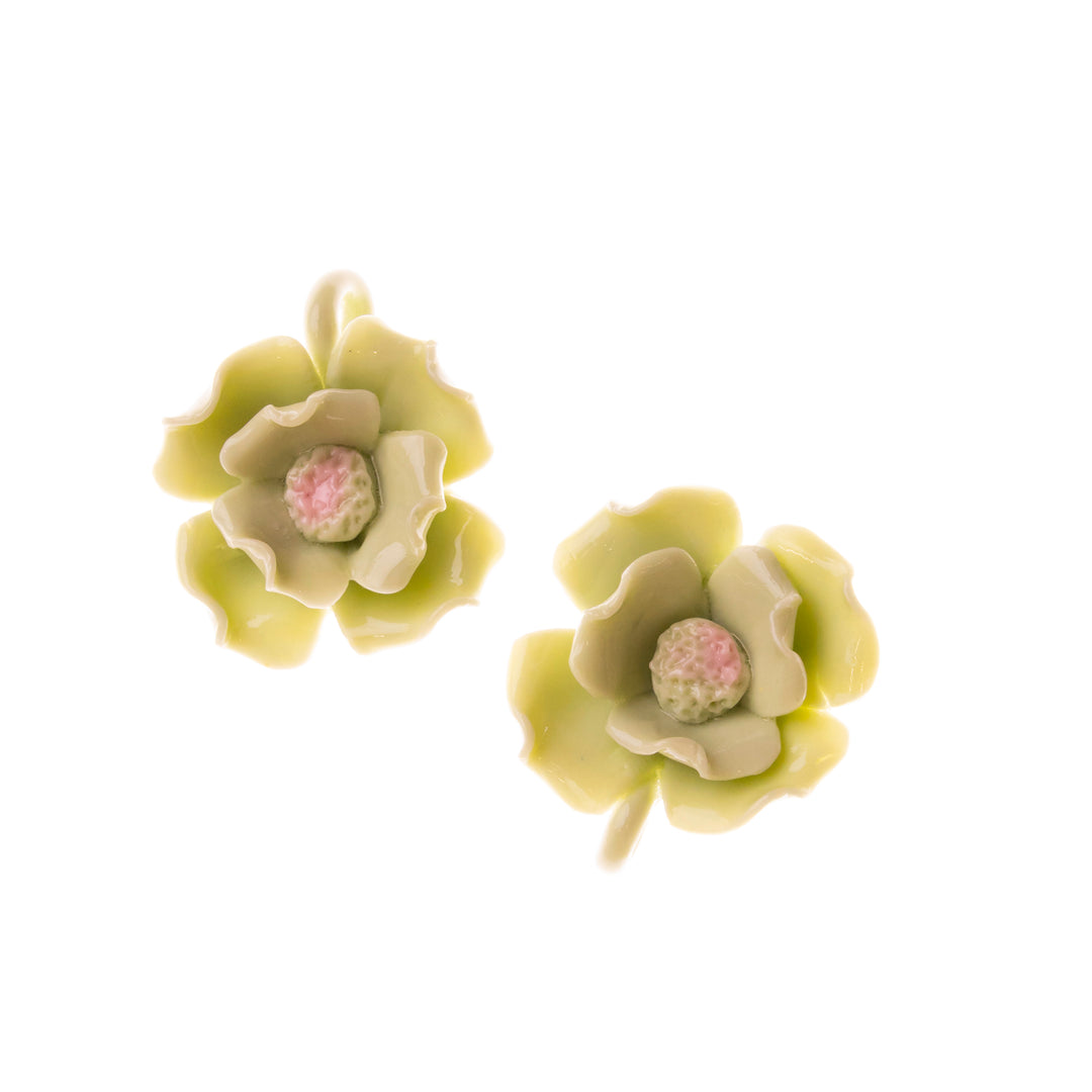 Ceramic Flower | Size : 33mm | 10 Pcs | 1 Hole