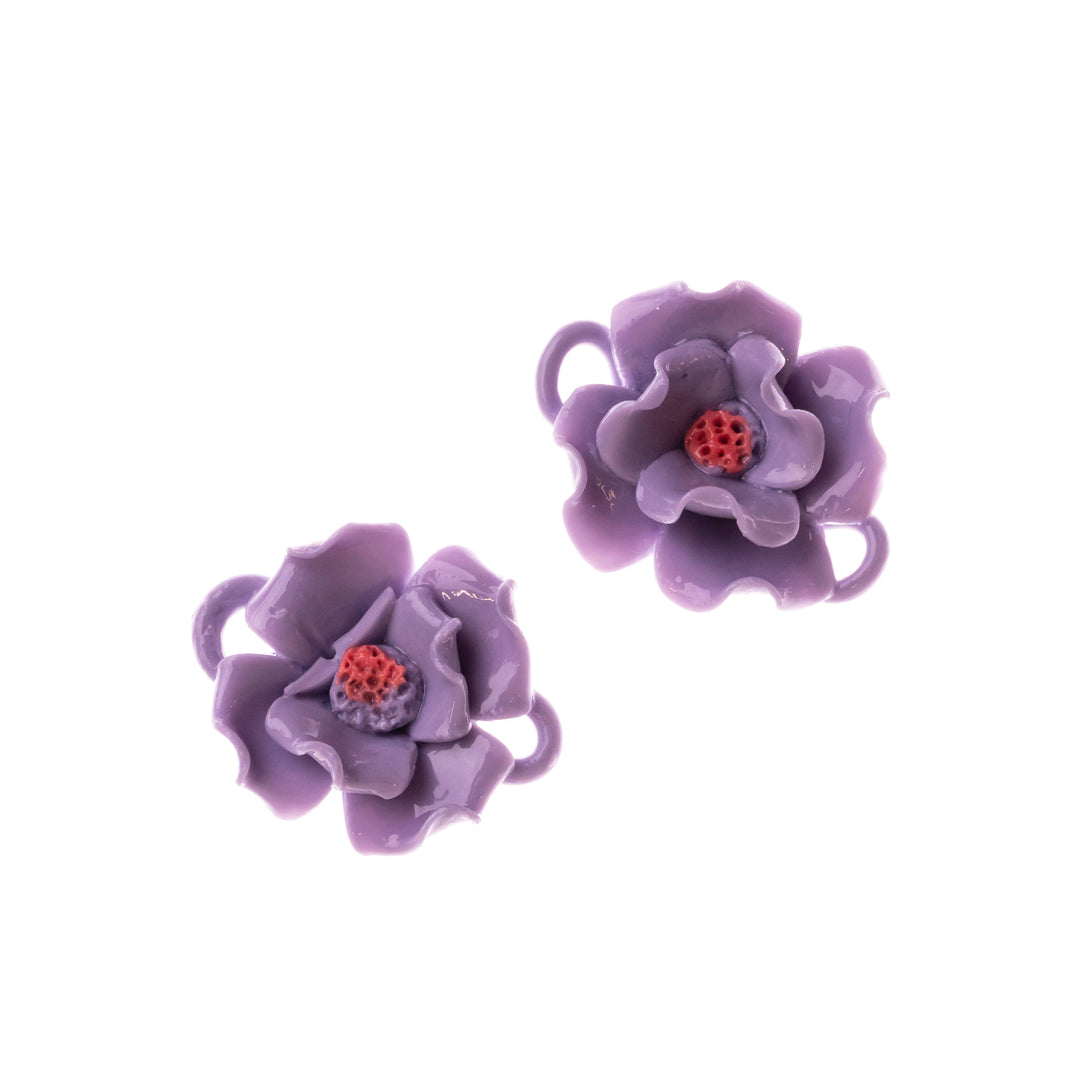 Ceramic Flower | Size : 36mm | 10 Pcs | 2 Hole