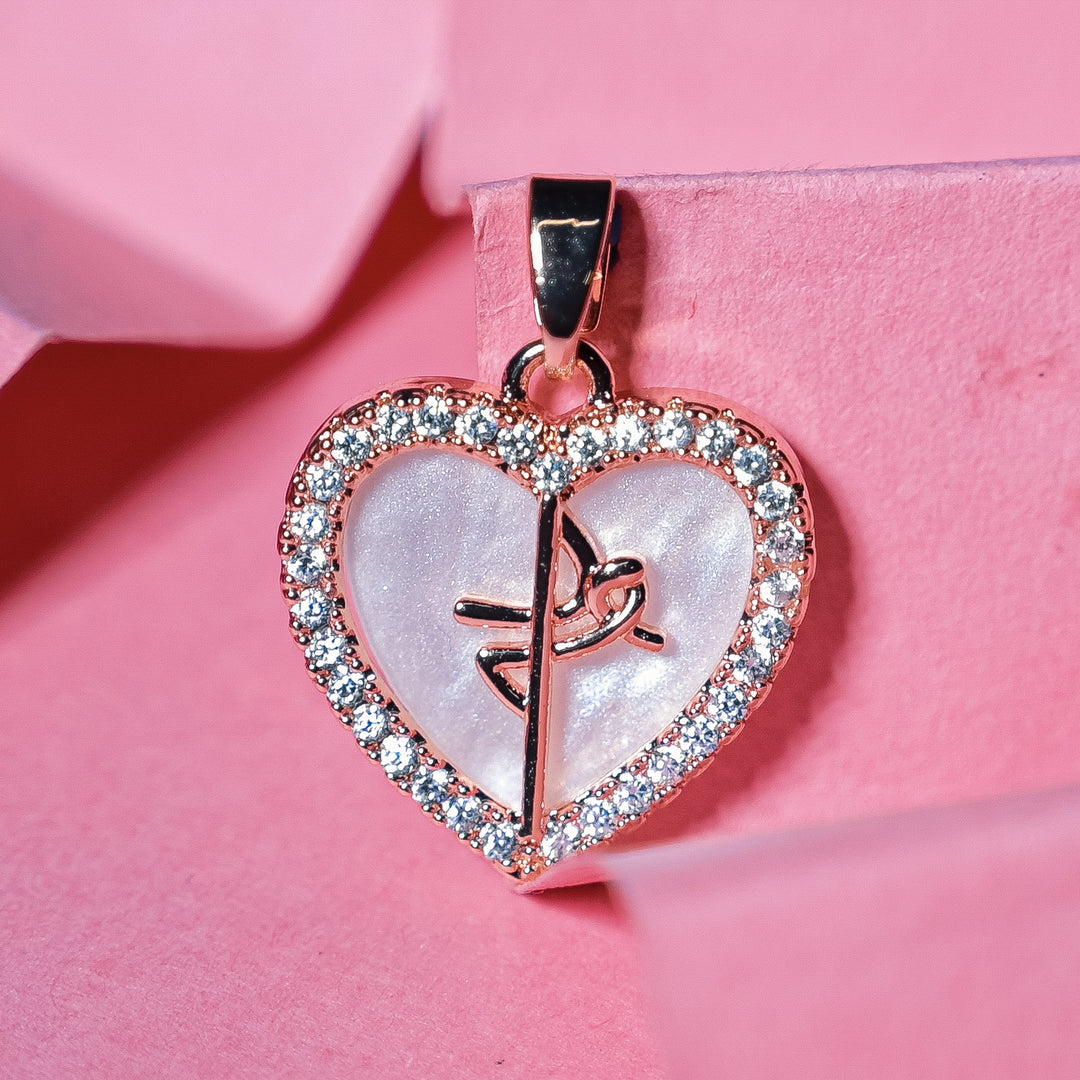 Diamond MOP Heart  Charm Anti-Tarnish | Size: 17mm | 1PC