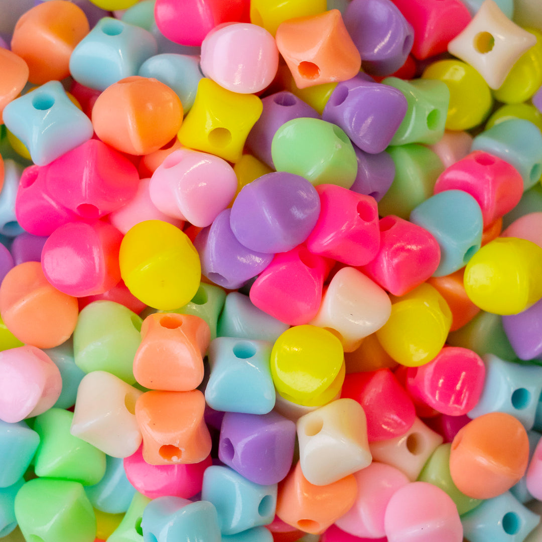 Square Shape Pastel Plastic Beads | Size : 8mm