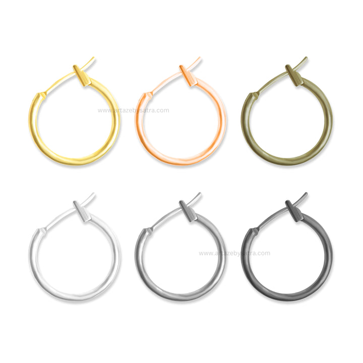 Round Earring Hoop Brass Bali | Size : 16mm | 10pcs