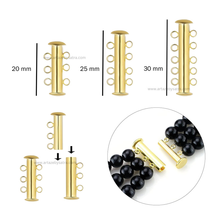 Multi Strand Slide Magnetic Tube Clasp | 6pcs