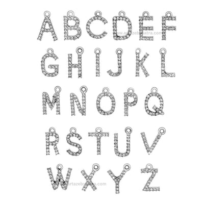 Alphabet Diamond Charms | 10pcs | Golden/Silver