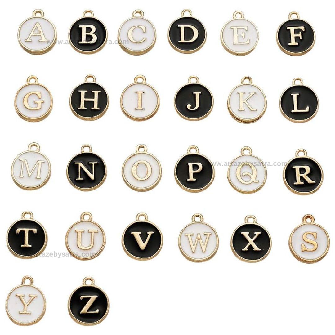 Enamel Alphabet Charms | 10pcs